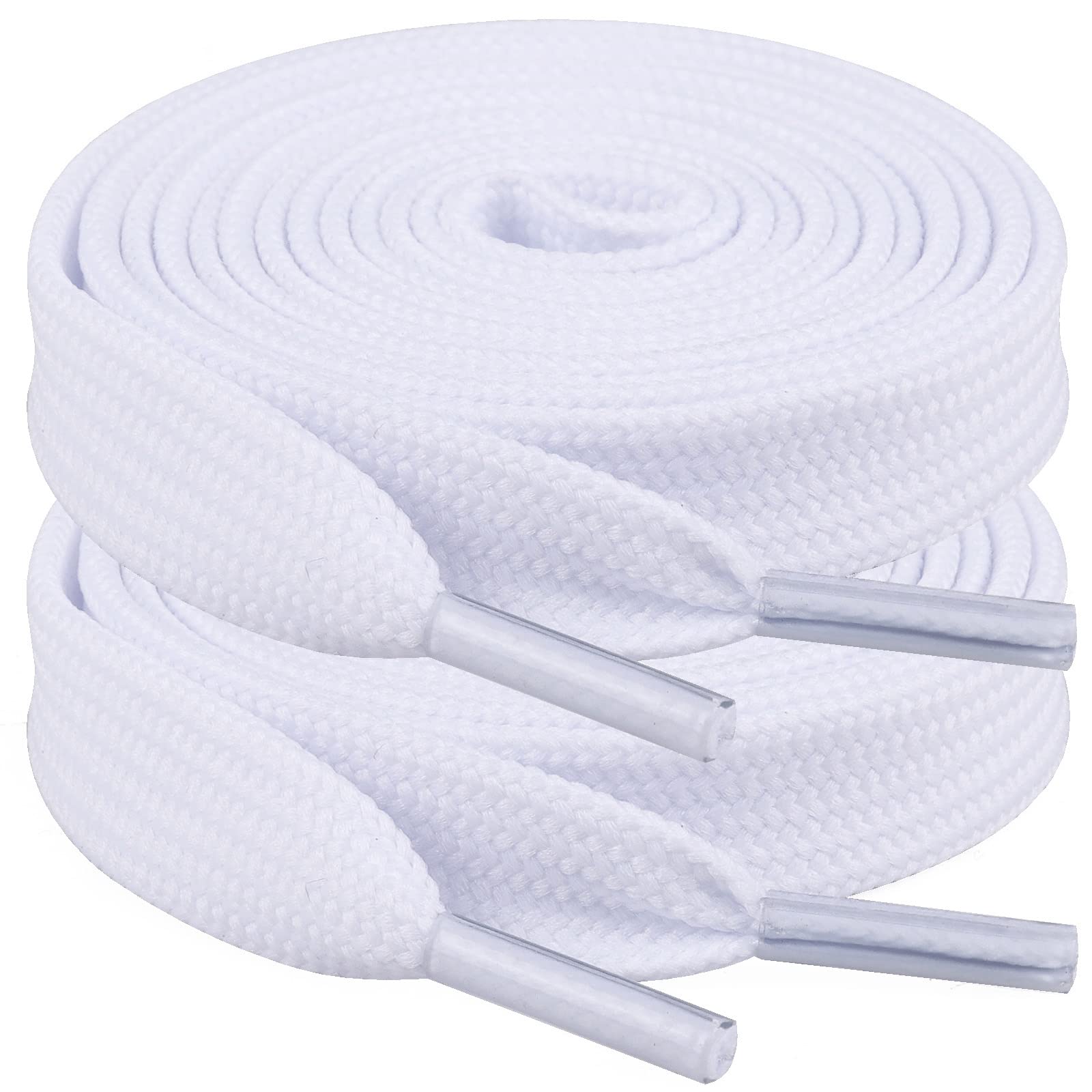 Booyckiy[2 Pairs 2/5" Flat Sneaker Shoe Laces 26 Colors Shoe laces in 27"-72"