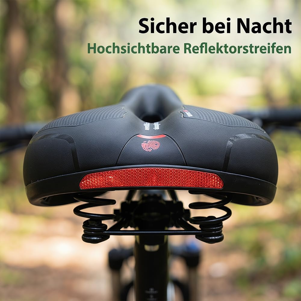 Bikeheroes Sattel Cloud Comfort Max, Ergonomischer Gelsattel mit Memory-Schaum & Doppel-Stoßdämpfung, Wasserdichter PU-Kunstleder Satte, Cityrad & E-Bike (Blau) Sport & Freizeit