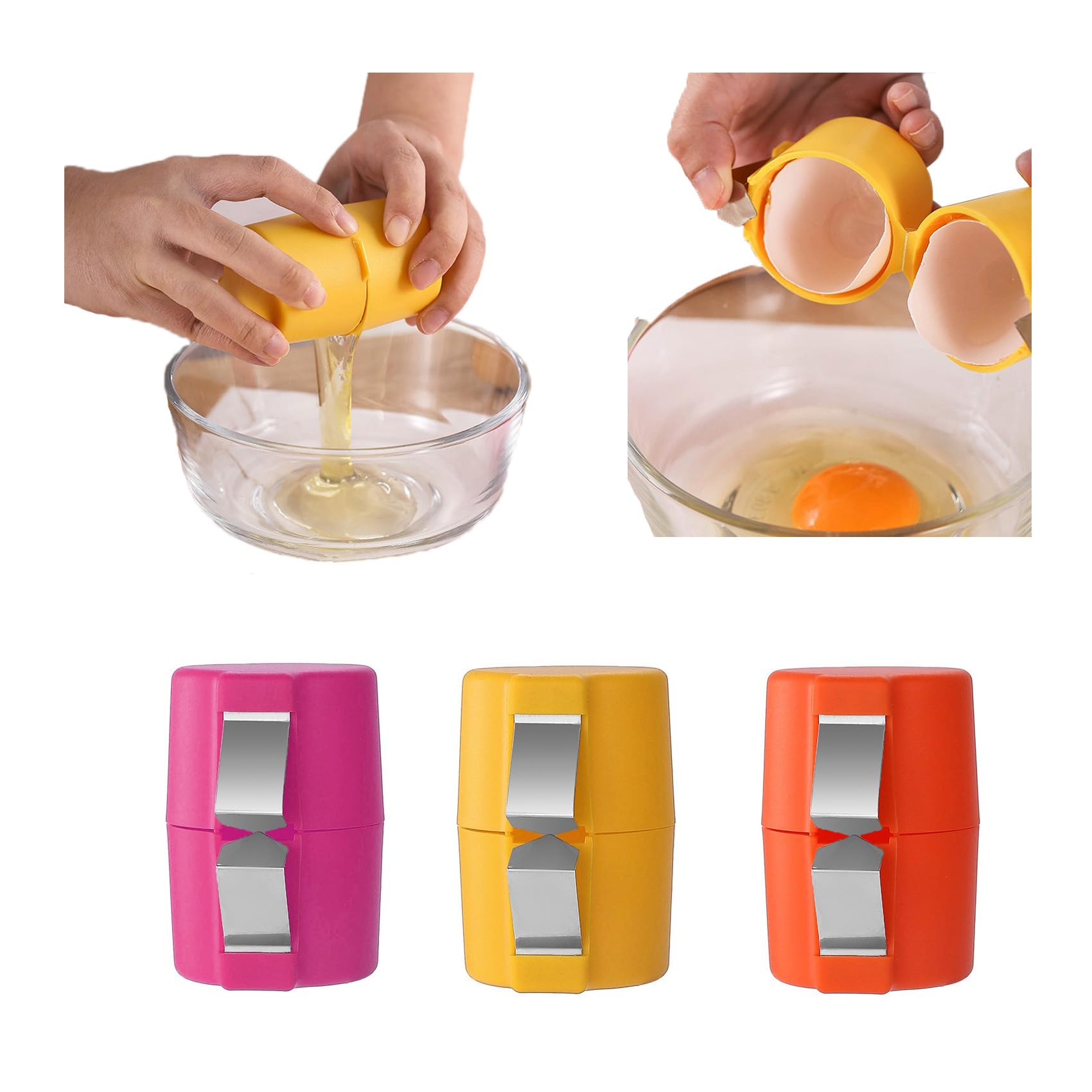 3 Packs Egg Cracker Tool, Handheld Egg Cutting Tool, Eggshell Remover, Kitchen Egg Shell Cutter Tool, Portable Eggshell Opener Baking Accessories for Home Dorm Kitchen