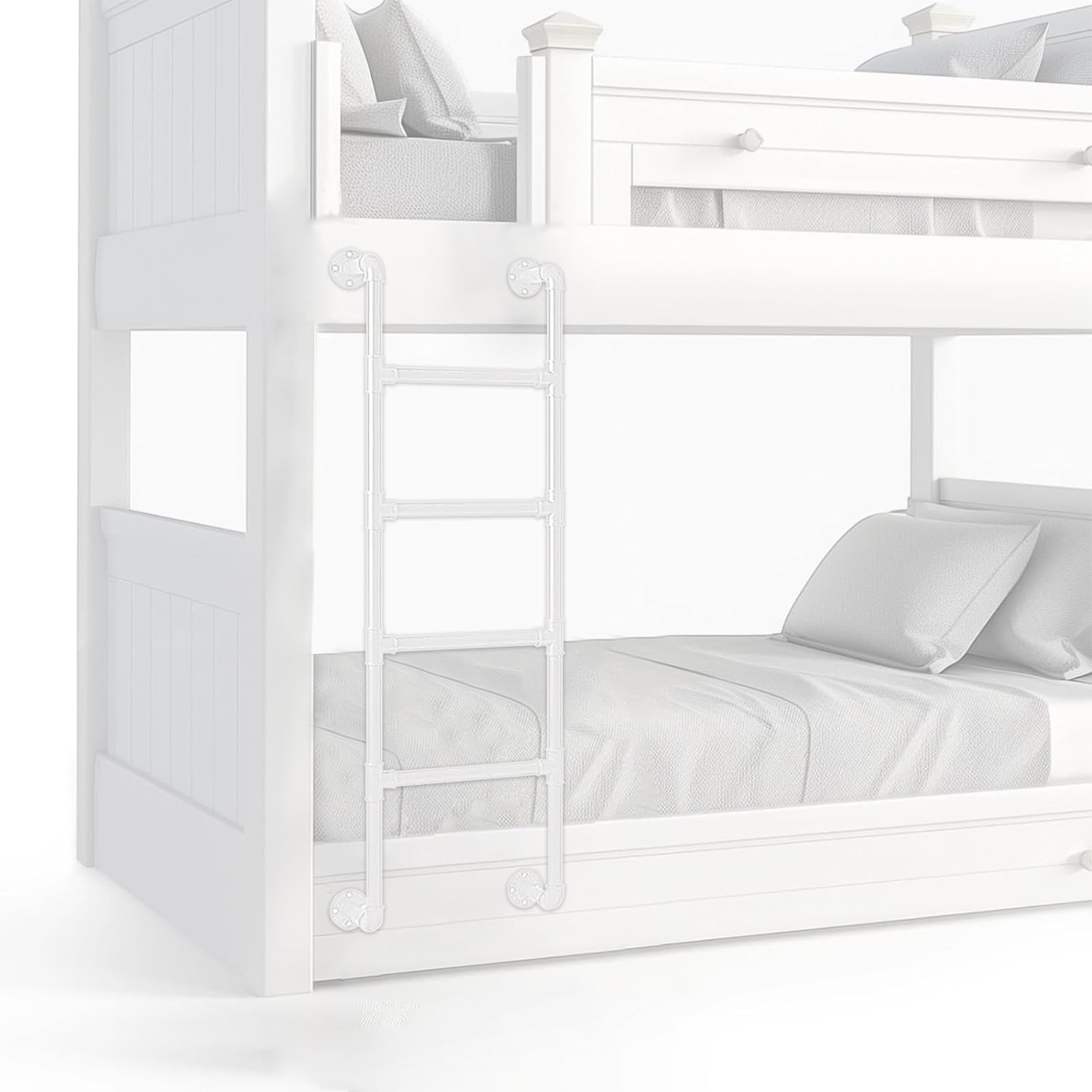 Wall Mounted Ladder, Metal Bunk Bed Ladder Wall Mounted Loft Ladder Entrance Egress Ladder 100-300cm(130cm/51in)