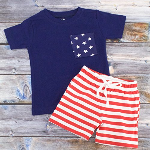 Boys 2pc Shorts Set Outfit Short Sleeve Shirt with Classic Applique Print and Shorts4
