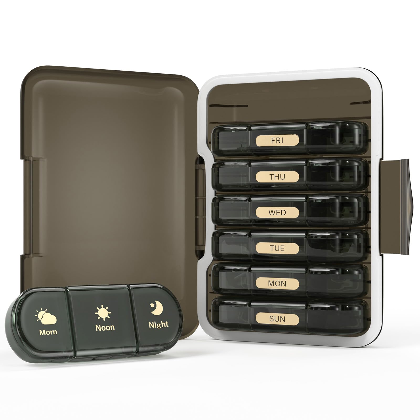 Weekly Pill Organizer 3X a Day 7 Day Pill Box 3 Times Portable for Travel Pill Case for