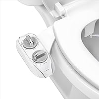 LUXE Bidet NEO 185 Plus Chrome: Dual Nozzle Non-Electric Bidet Attachment, Easy Slide-In Install, 360° Self-Clean, EZ-Lift, Feminine Rear Wash
