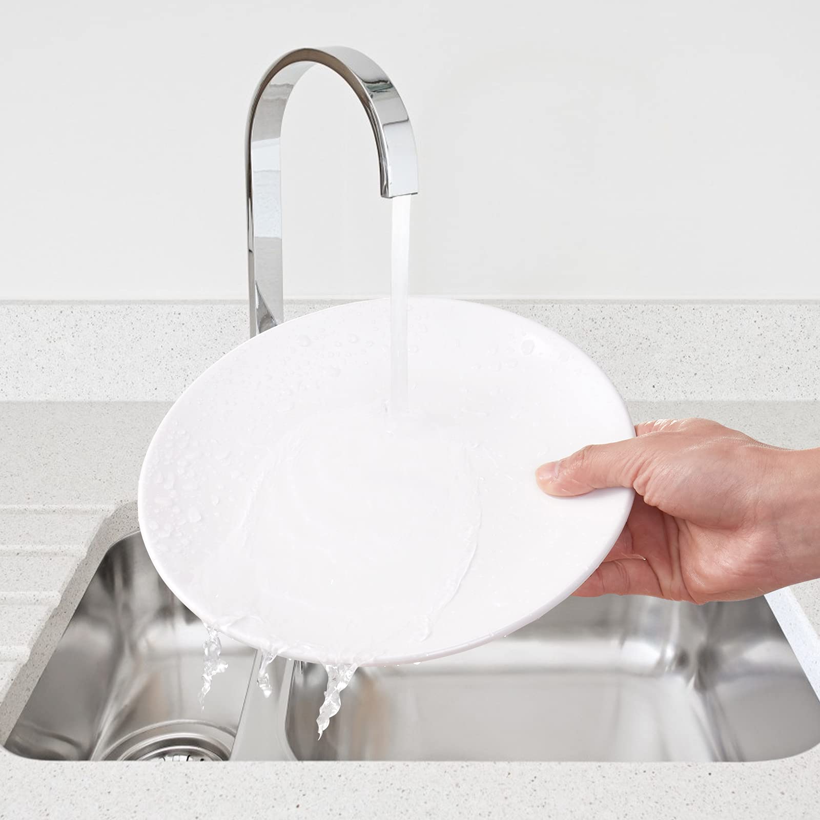 Pyw Roud HSDT Melamine Dinner Plates,Round,Flat Bottom,White,9 Inches,Set of 6 ...
