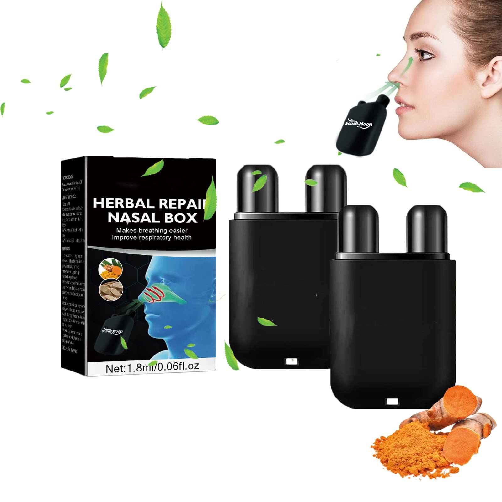 Vegan Liver Cleaning Nasal Herbal Box, Nasal Herbal Box for Liver,Lung Cleanse, Vegan Liver Cleanse D_etox & Repair Nasal Herbal Box, Natural and Safe Essential Oils Inhalers (2pcs)