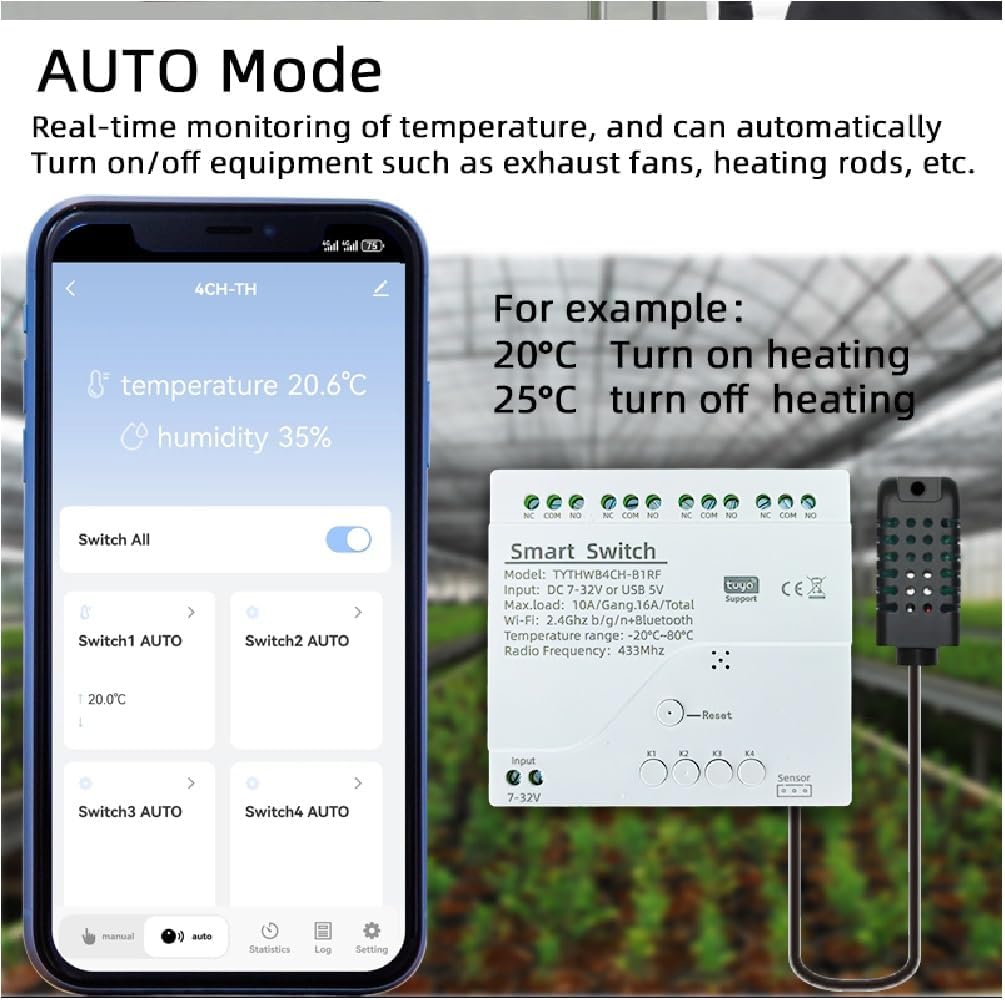 4CH Zigbee Temperature & Humidity Controller Relay, USB 5V or AC85-250V Input, Extendable Probe Sensor,-20°C-80°C,Smart Life/Tuya App Remote (AC 85-250V) 6 61qYrw79FQL. AC SL1006