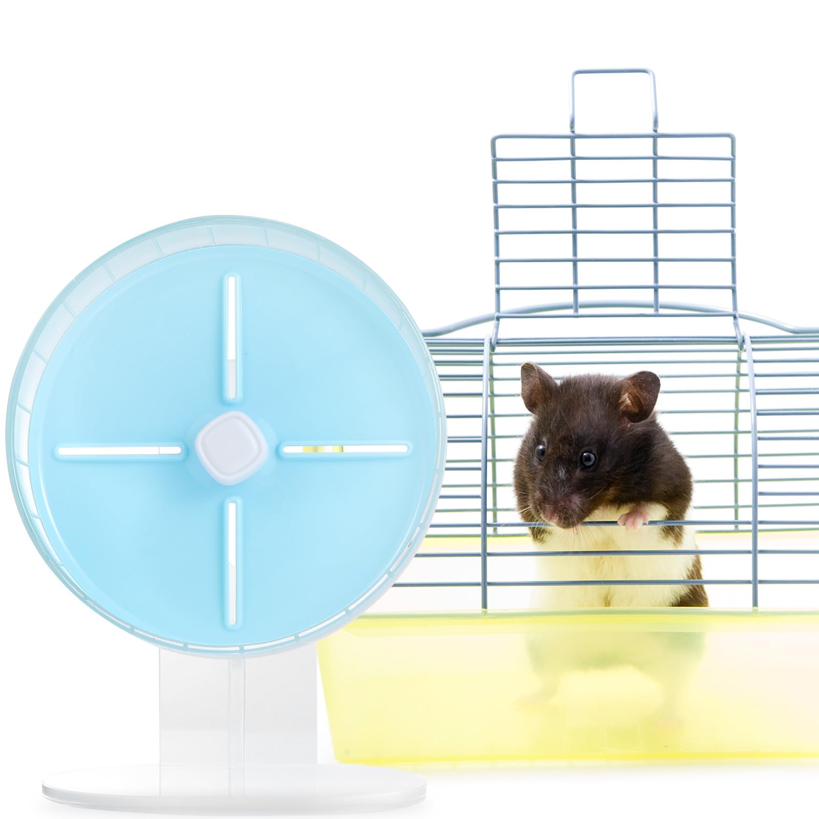 iplusmile Leises Hamsterrad aus Kunststoff mit Schutz vor Umfallen Robust und Verformungsfrei Laufrad für Hamster und Kleine Kleintiere im Käfig