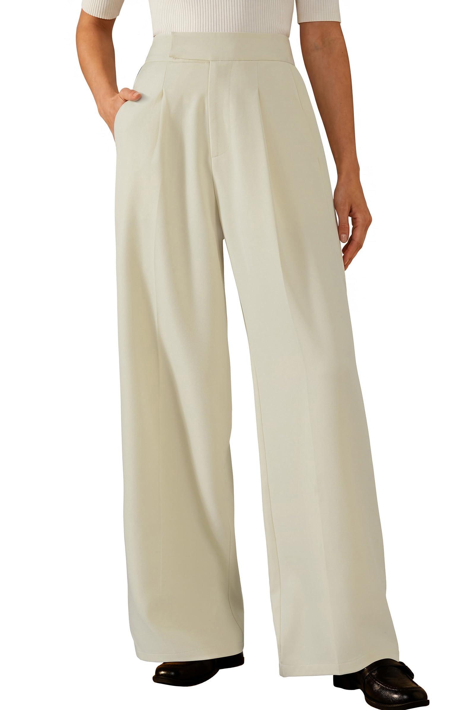 Arach&Cloz Pleated Wide Leg Pants
