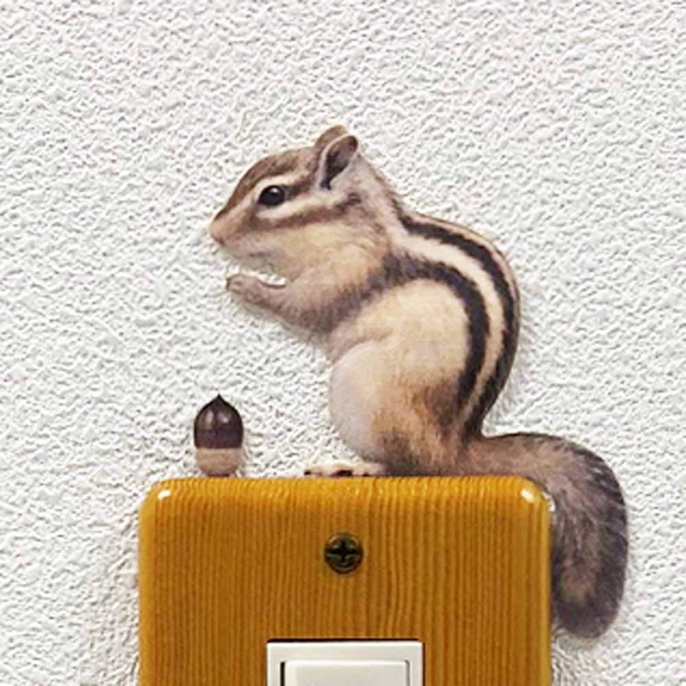 【ももここページ】シマリスさん肖像画 Amazon.co.jp: ウォールステッカー ANIMAL LIFE Color 「シマリス