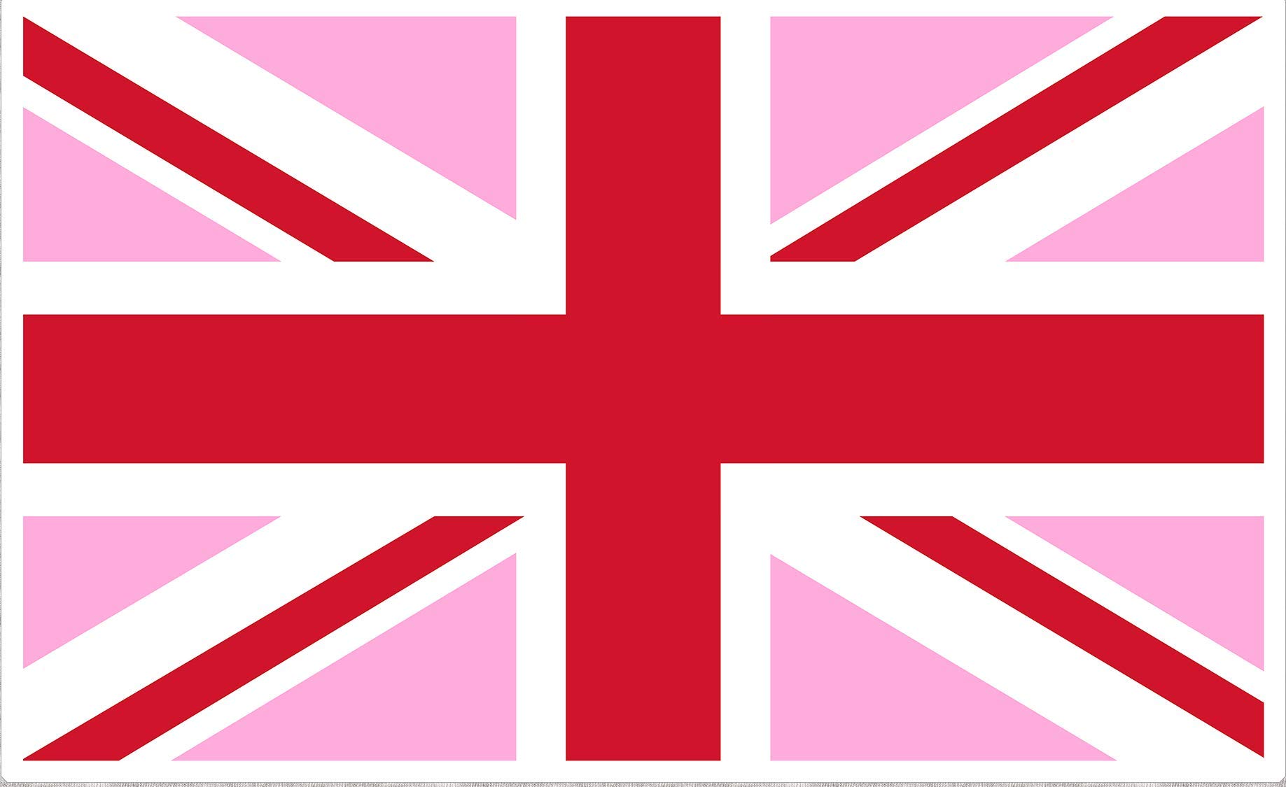 Adhesive Union Jack Flag Decals/Stickers or UK Flags Stickers (Red & Rose, 20 Decals (30 x 20 mm)) #Y1029 StickersLimited