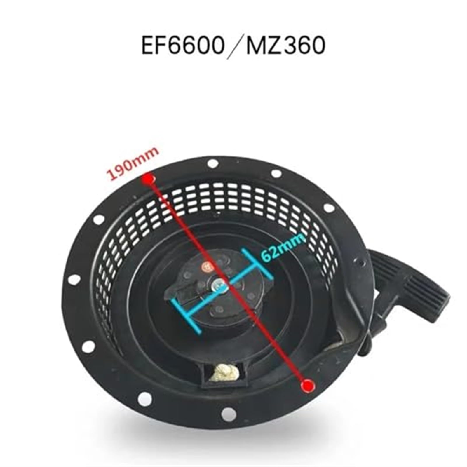 Wivplex GRUPPO AVVIAMENTO A CRICCHETTO IN NYLON for MZ360 EF6600 185F MOTORE A BENZINA 5KW GENERATORE AVVIAMENTO A STRAPPO Avviamento a strappo per tosaerba