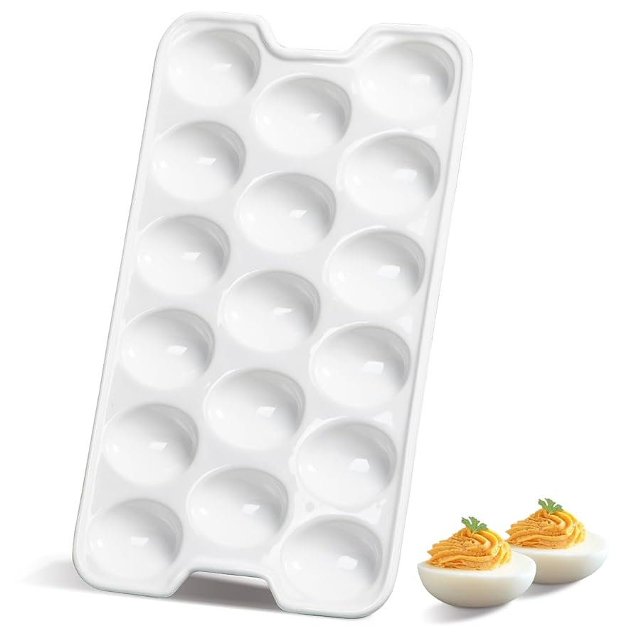 食器   Divelled egg tray Amazon.com | PIUGERU Deviled Egg Containers with Lid, (Set