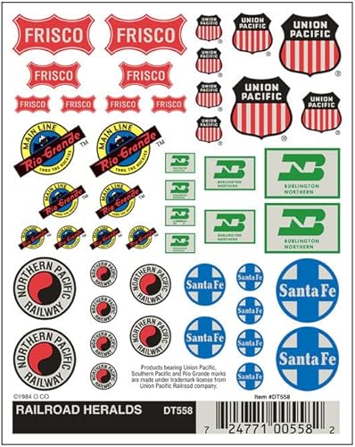 Calcomanías de transferencia seca de Railroad Heralds Woodland Scenics