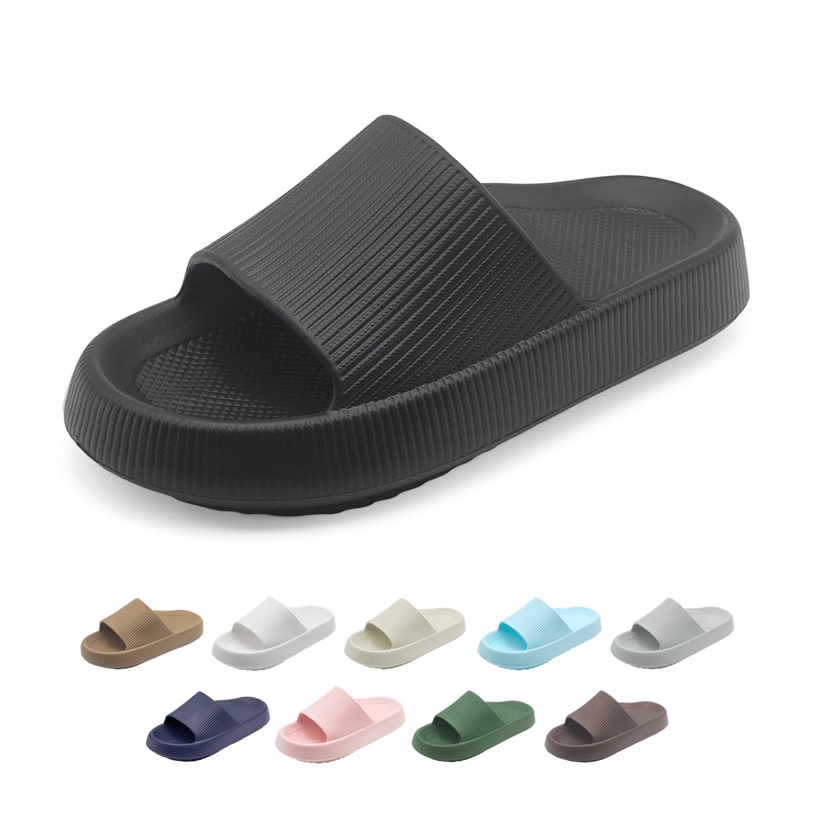 rosyclo Orthopedic Sandals for Women and Men, Arch Support Cloud Recovery Slides Orthotic Pain Relief Pillow Soft Lightweight Cozy Thick Sole Slip On