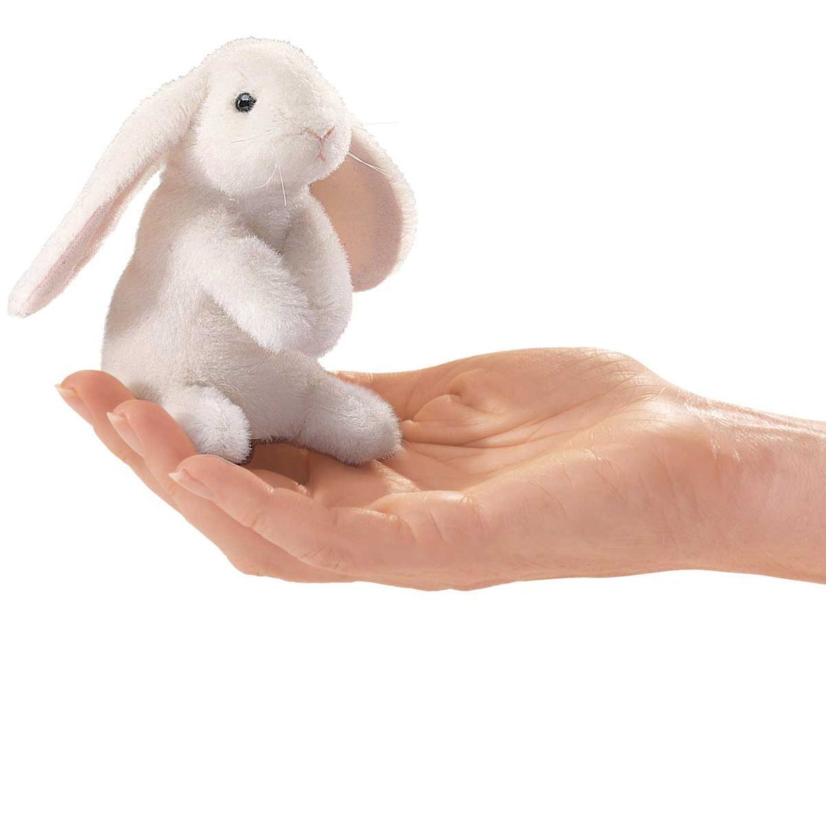 Mini Lop Earred Rabbit Finger Puppet, White, 1 EA