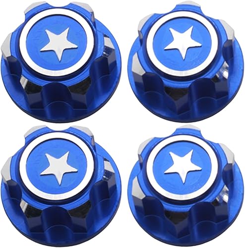 Paquete de 4 tuercas hexagonales ShareGoo RC de 0.669 in, tapa de montaje antideslizante de aluminio a prueba de polvo compatible con Traxxas X-Maxx