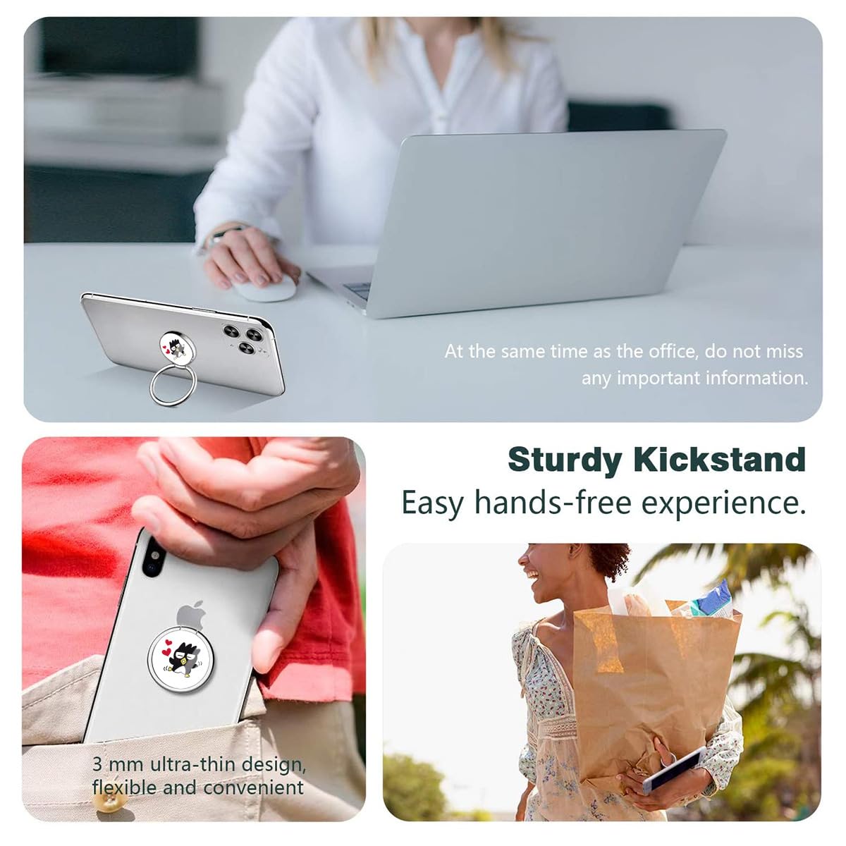 Amazon.co.jp: スマホリング バッドばつ丸 携帯リング ホールドリング