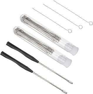 TEHAUX Agar 2 pcs Reusable Inoculating Loop with 90 Replaceable Nichrome Needle Tip Inoculation Rings Inoculation Rod for Lab Agar Agar