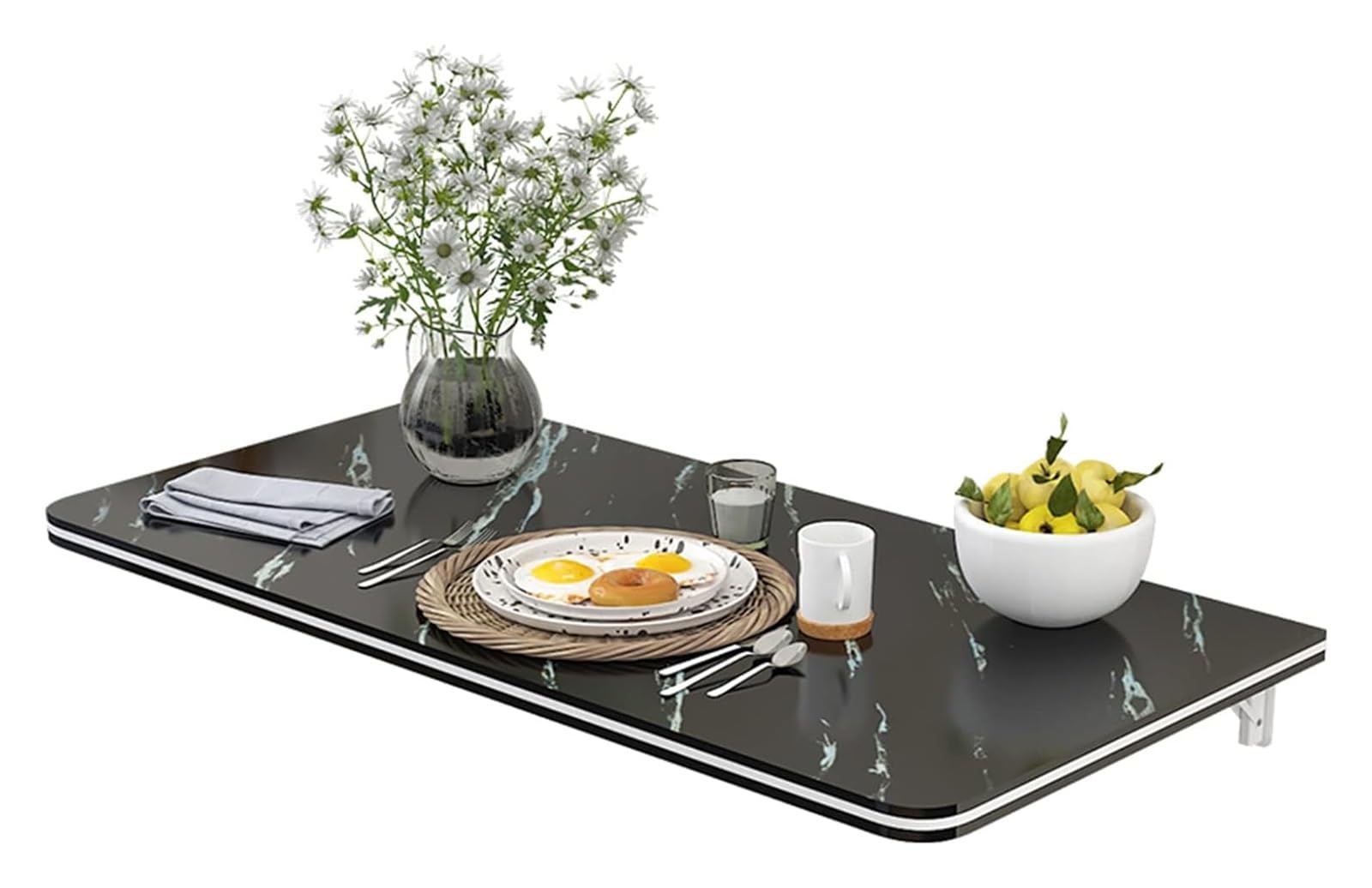 Établi mural pliable contre le manque de place | Table rabattable noire