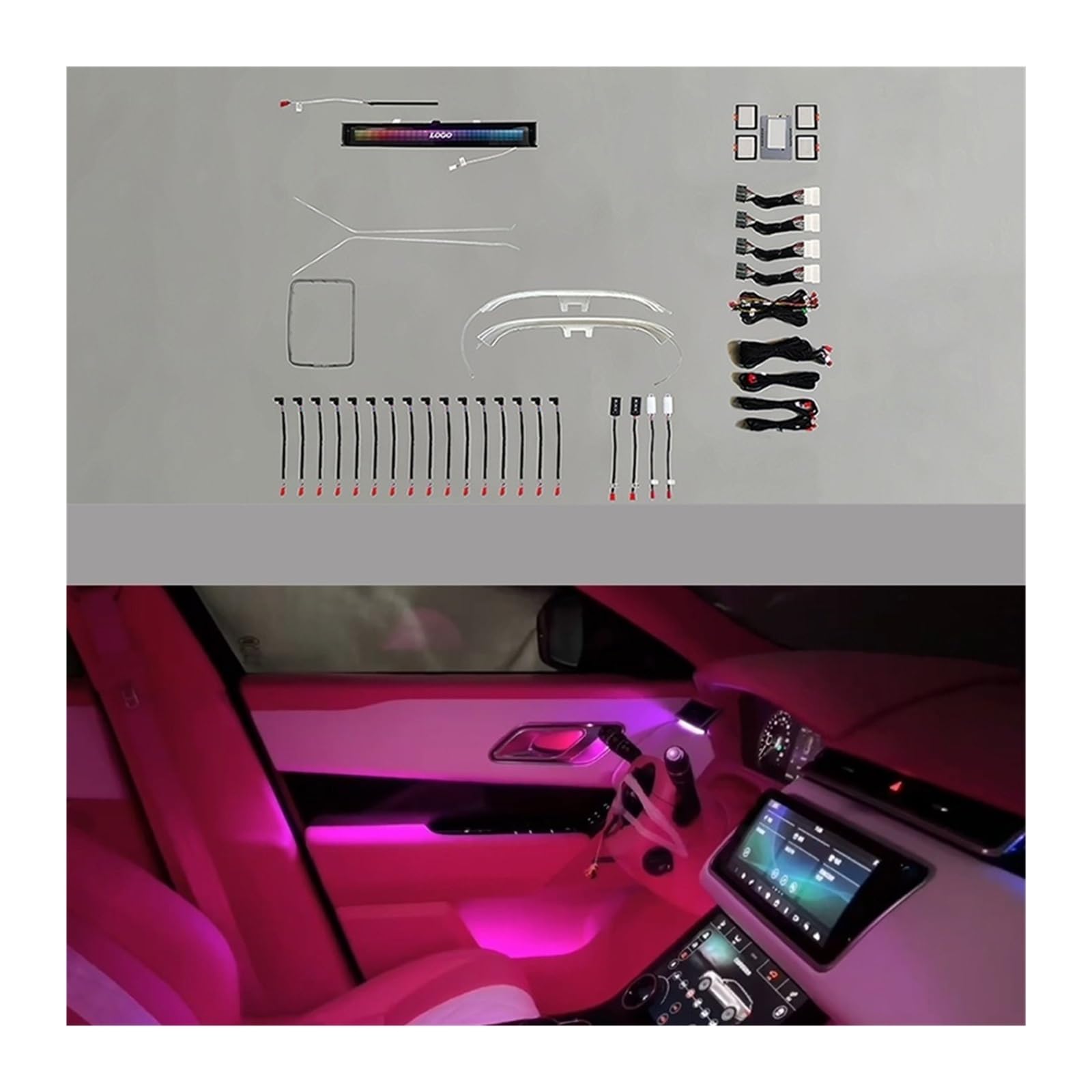 Ambient Light Symphony Mold Atmosphere Light 23 Lights Interior Accessories Compatible with Land Rover Velar 2017 2018-2023