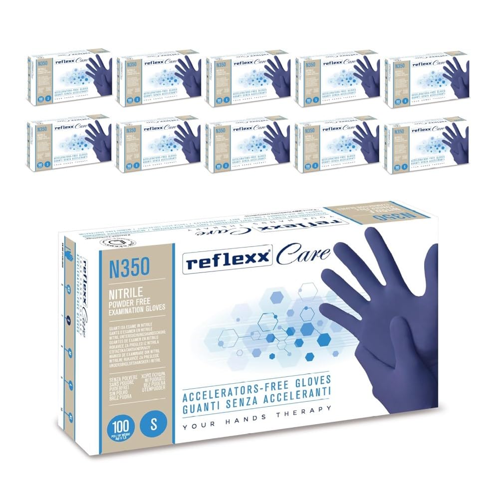 REFLEXX N350 Guanti in Nitrile IPOALLERGENICI - 3.2 gr - TG S - 1000 pz