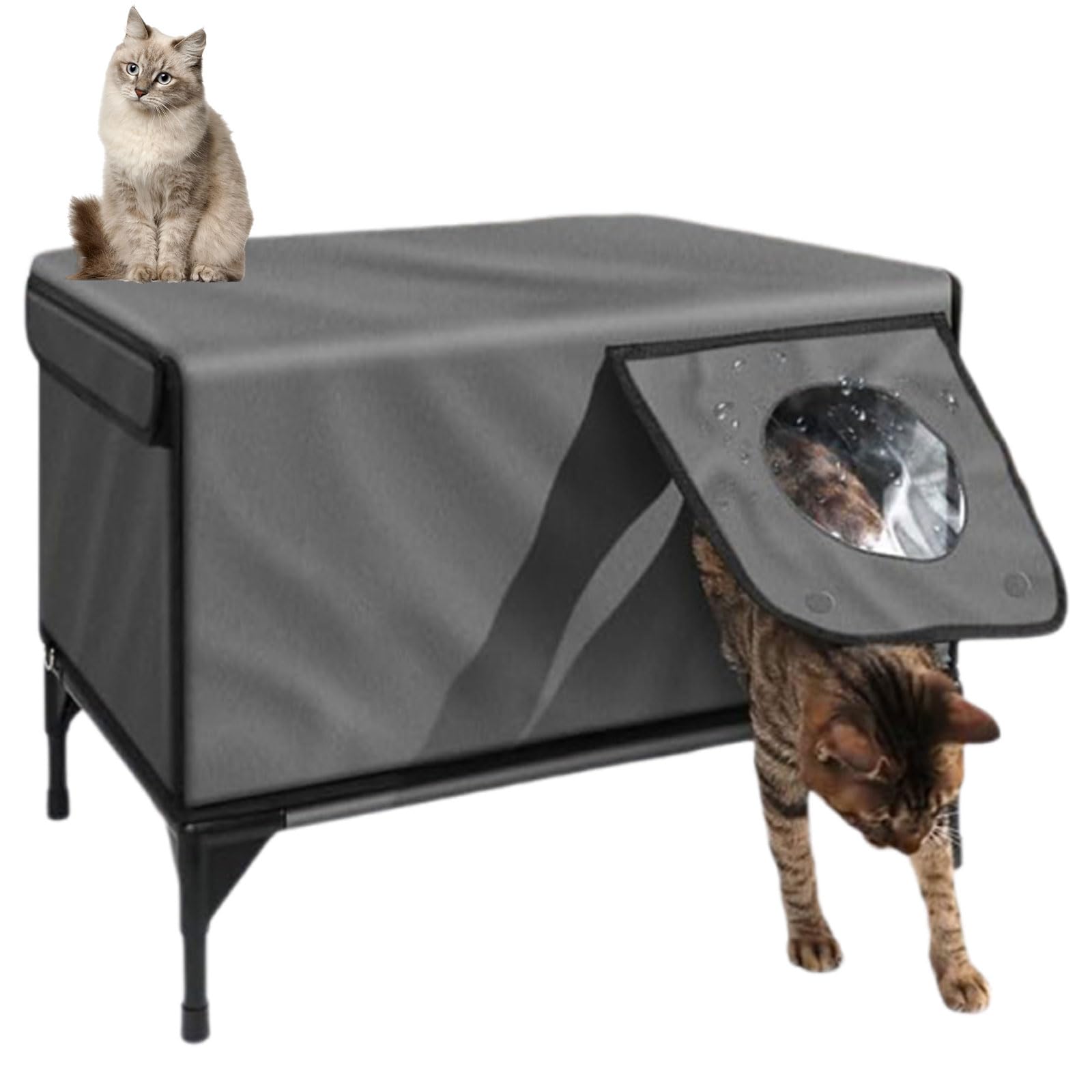 Amazon.co.jp: 加熱式屋外猫ハウス、13cm高台ベース付き野良屋外猫