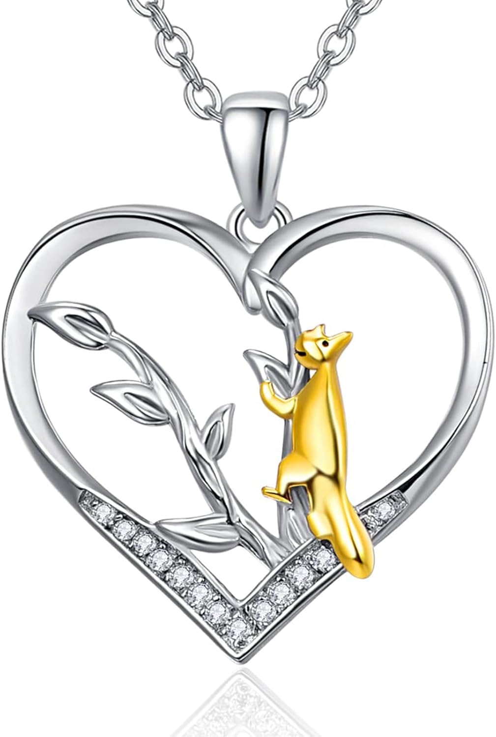 Dreamboat Animal Heart Necklace for Women 925 Sterling Silver Cute Animal Pendant Birthday Party Jewelry Gifts