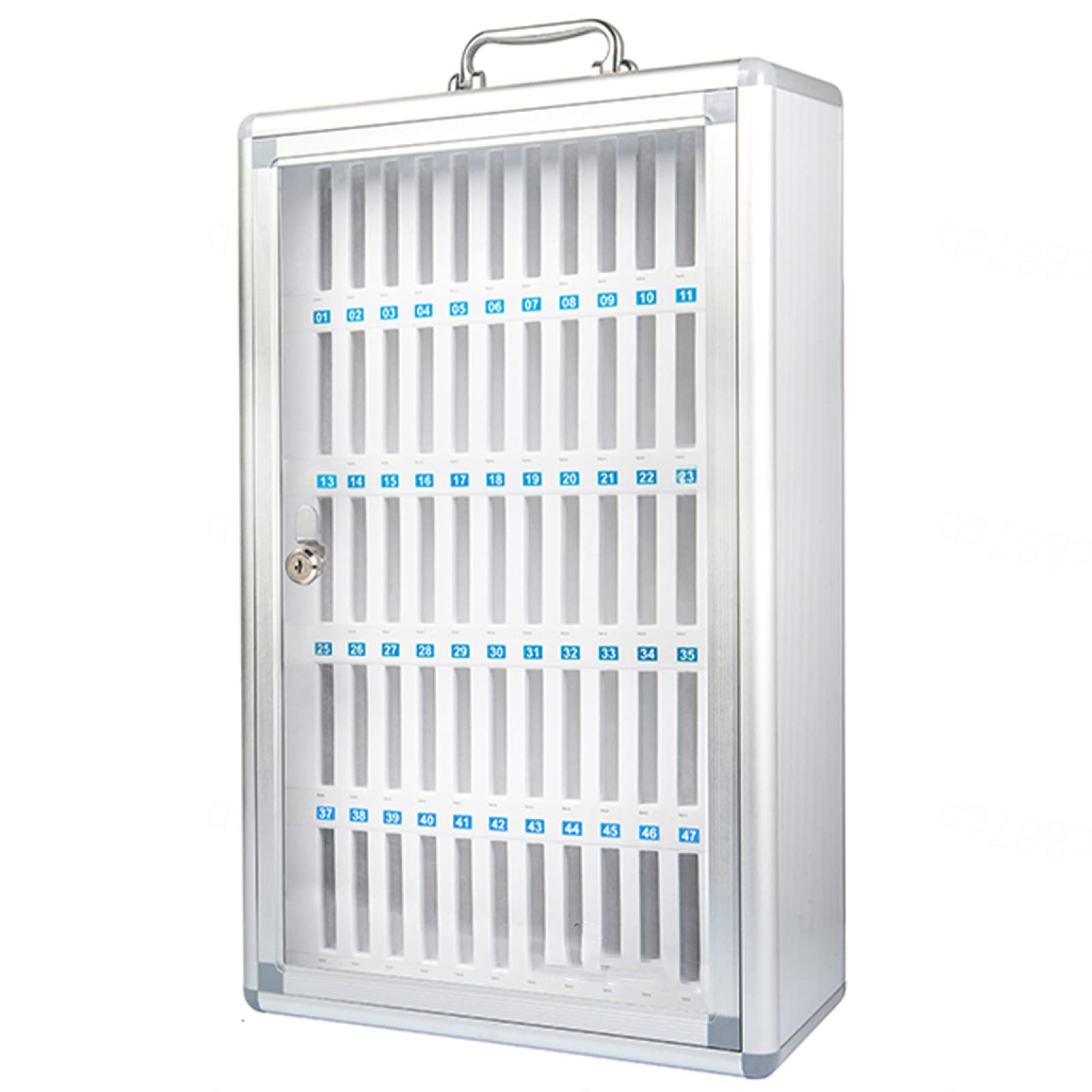Armoire de rangement pour téléphones portables à 60 fentes murales en métal