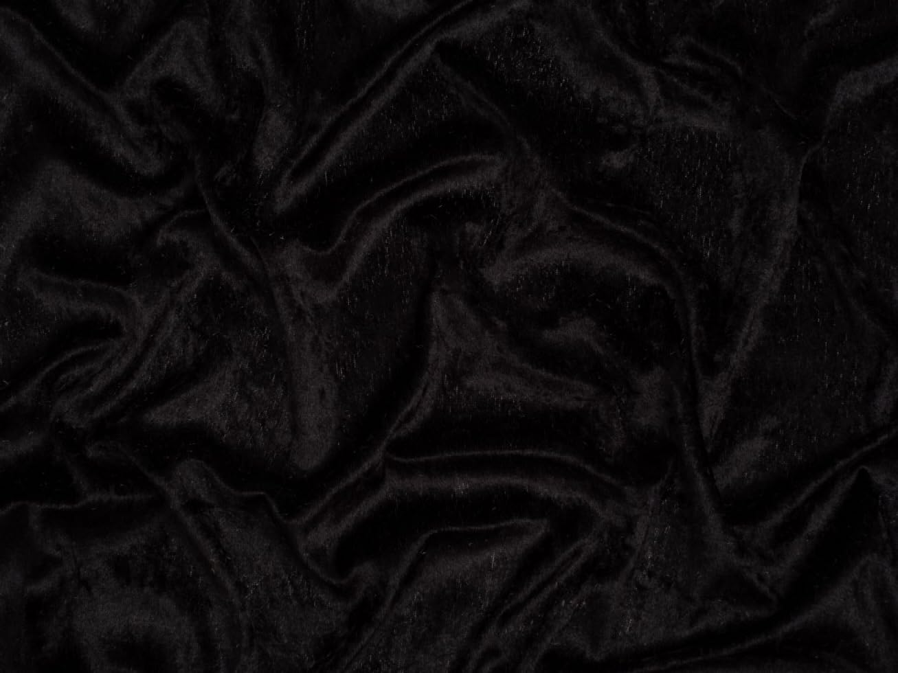 Minerva Black Crush Velvet Stretch Knit Fabric - Per Metre