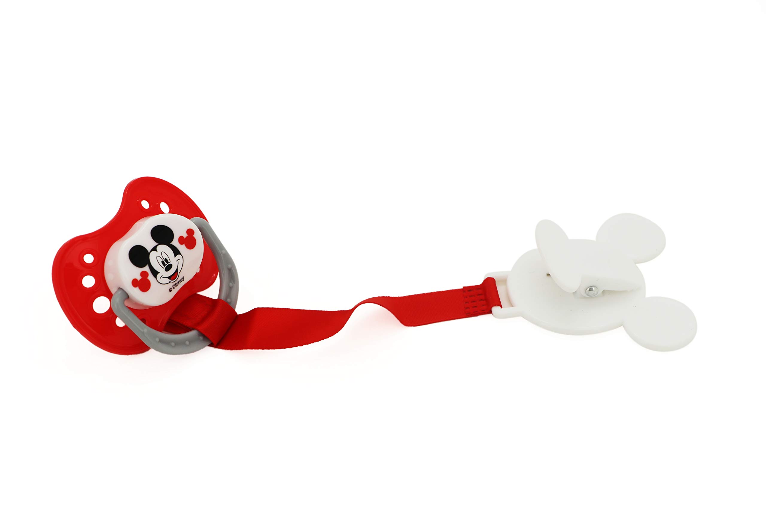 Cudlie Disney Baby Boy Mickey Mouse Pack of 2 Pacifier with 2 Clips, M Is Fo Mickey