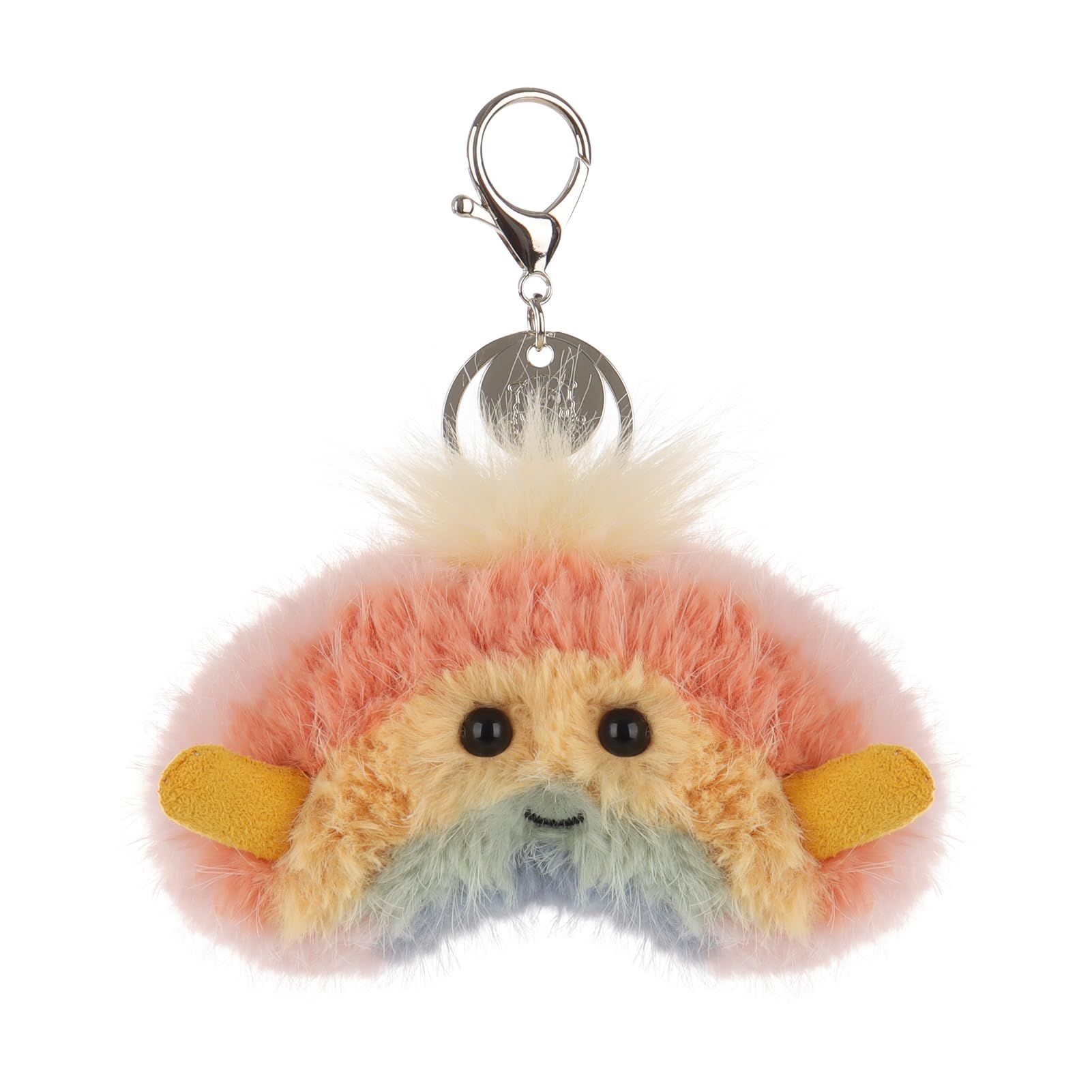 Apricot Lamb Childlike Rainbow Cute Plushies Keychain, Soft Stuffed Plush Keychain Toys for Purse Charm Bag Charm Kids' Backpack, Purse, 4.8 Inches