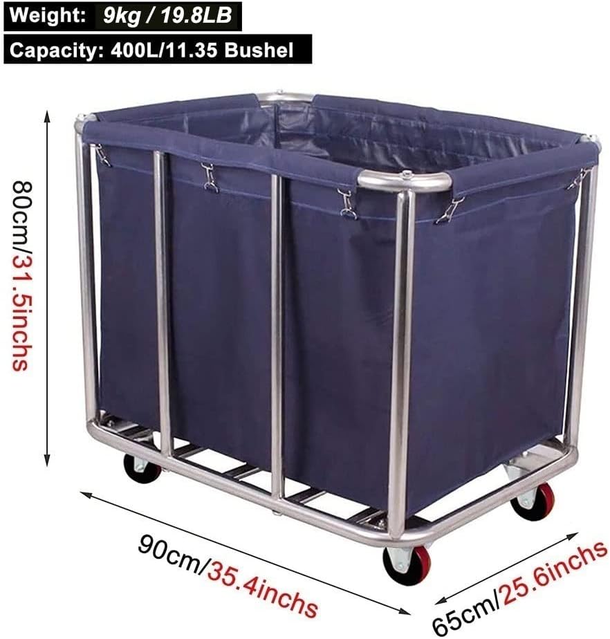 Large Laundry Cart With Wheels Heavy Duty Rolling Storage Basket Organizer 330Lb Load Truck for Large Family or Commercial Hotels and Hospital Laundry Room Transport Clothes and Linen Material