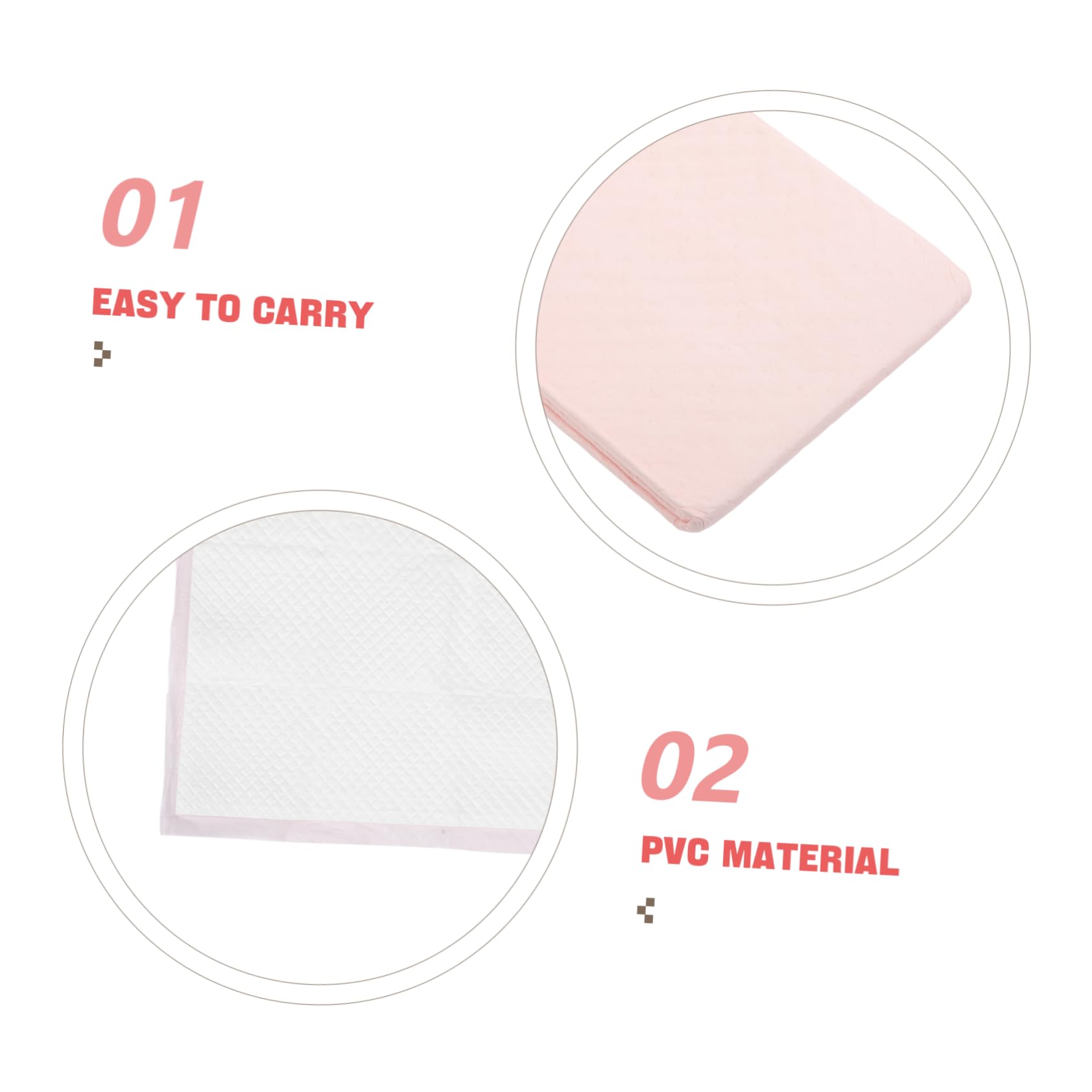 Almohadillas para Orina de Perro Absorbentes y Antifugas 50piezas | Pulp y Pvc, Diseño Grueso, Rosa, para Hogar y Viaje, Uso Versátil para Perros y Conejos