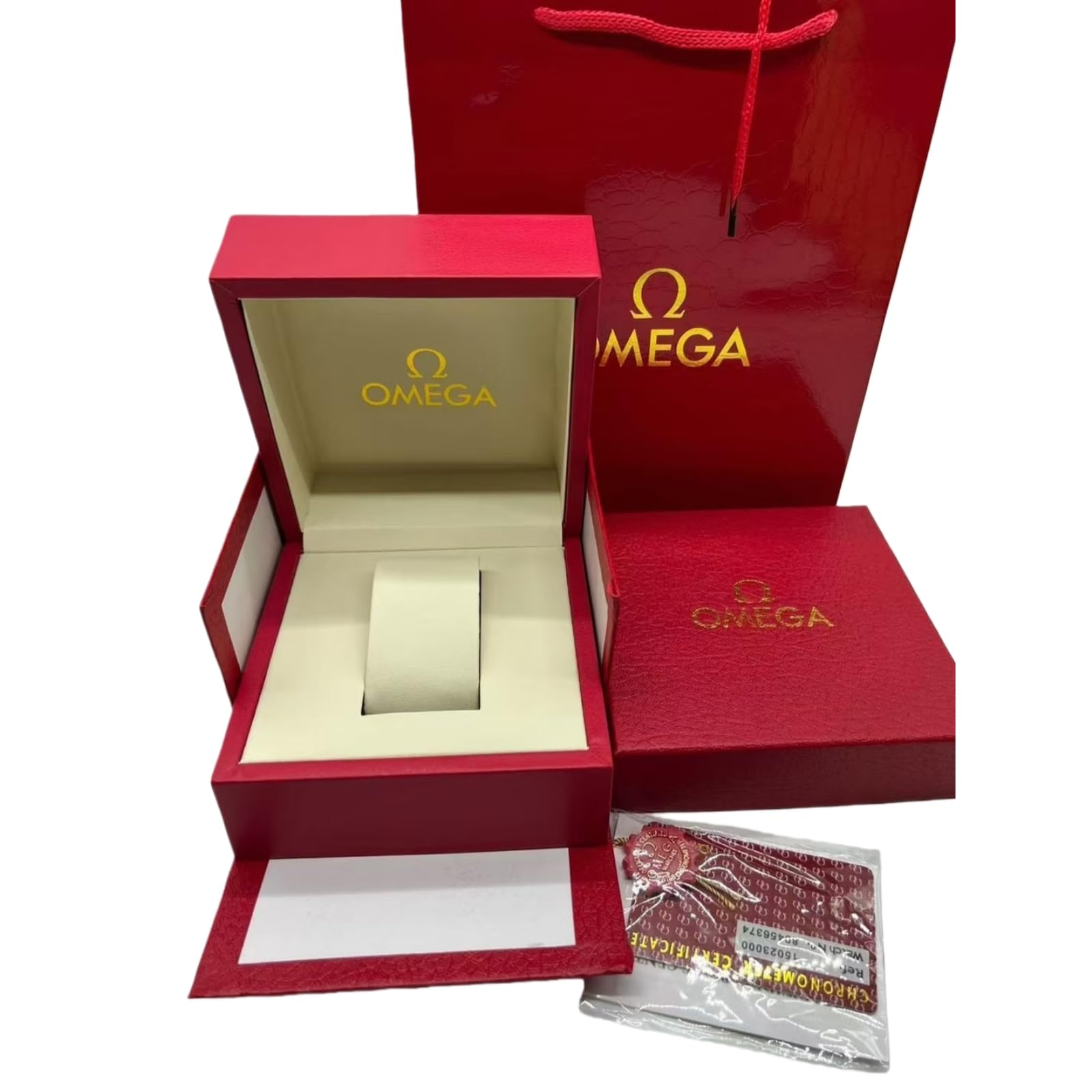 Clásico Estilo Reloj Exhibición Estuche Única Rejilla Rojo Almacenamiento Caja Extraíble Cojín Protección Soporte para Omega