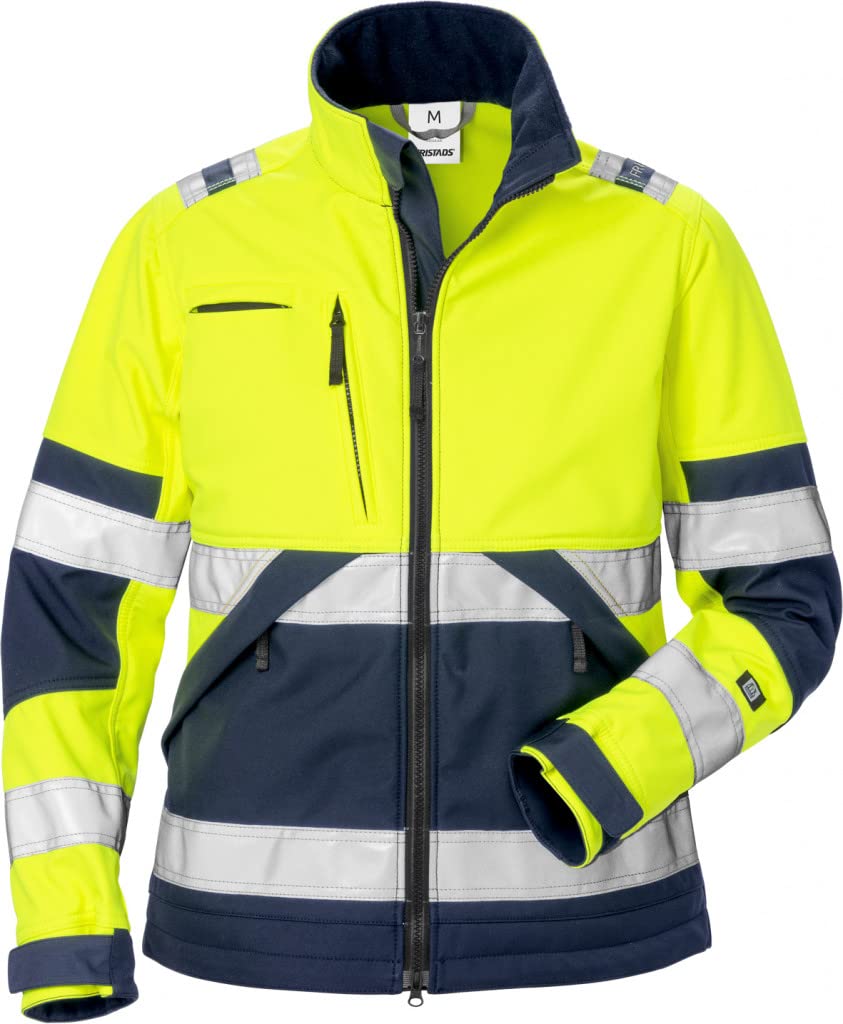 Fristads Workwear 125023 Damen Warnweste Klasse 2, Hi Vis Gelb-Marineblau, 42