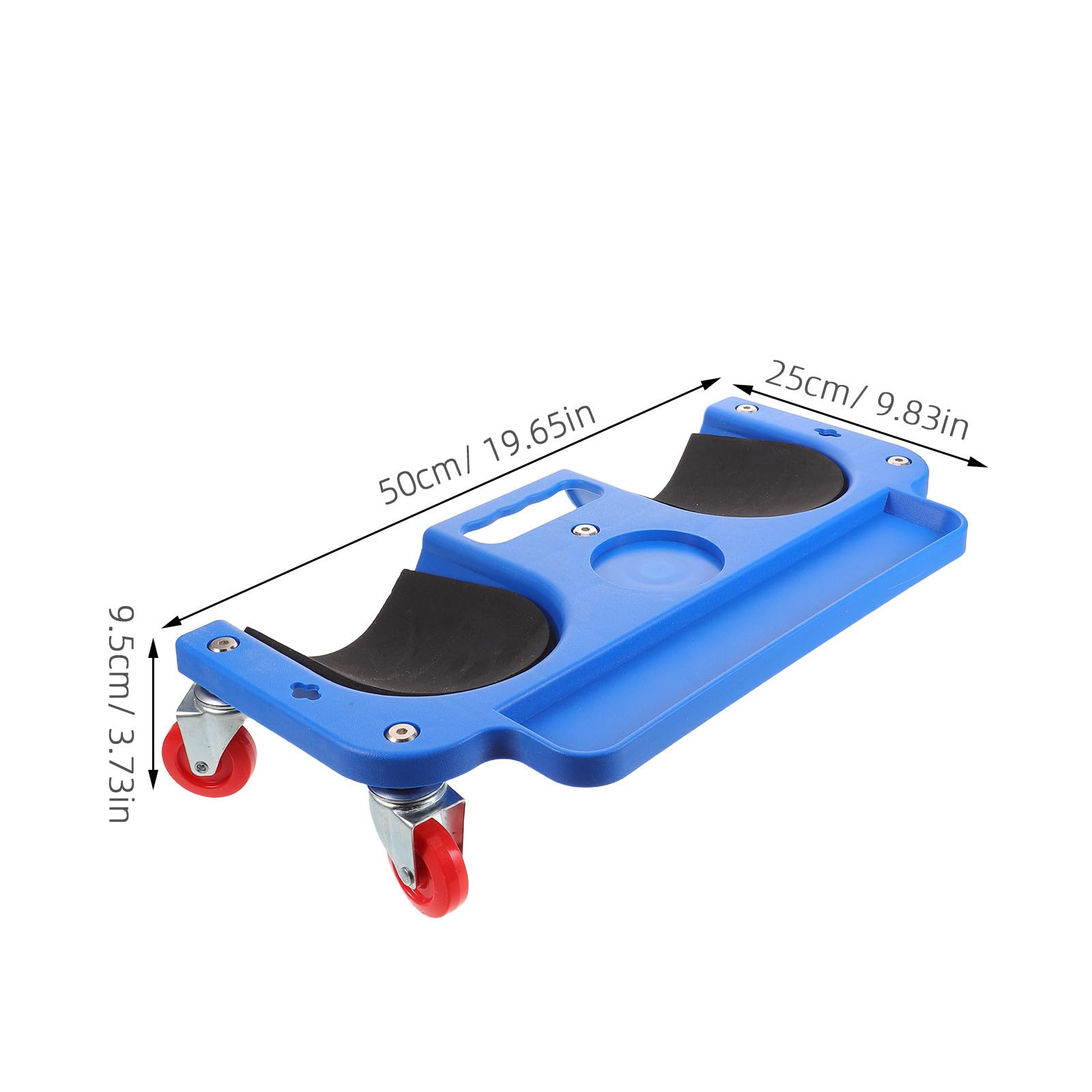 VOSAREA Genouillère Pivotante Bleue en PE et Métal pour Réparation Auto | Mobilité Fluide sur Roulettes, Base Antidérapante, Coussinage Robuste et Prise Sûre
