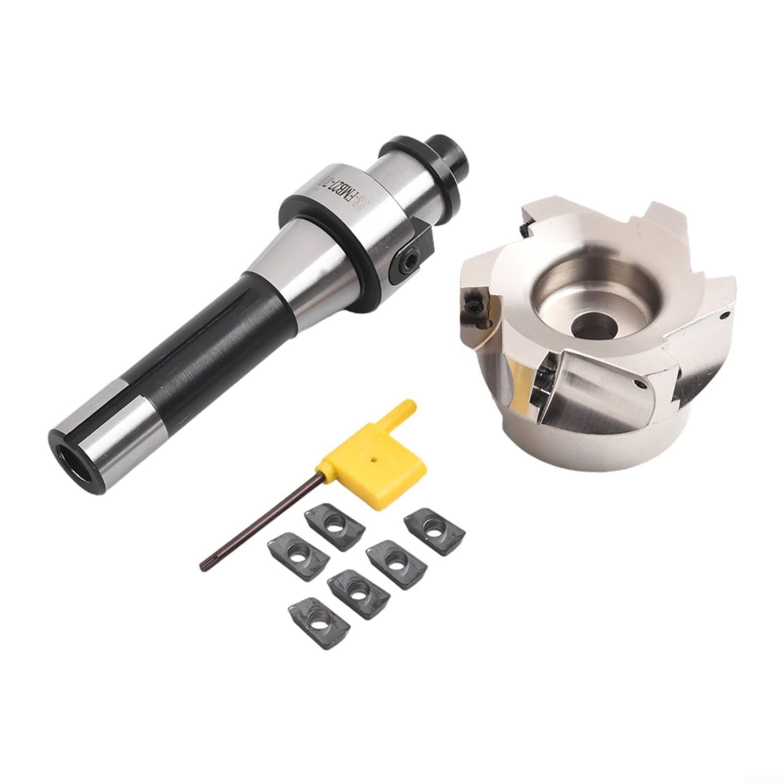 HpLive R8 FMB27 - Fresa elicoidale per fresa, 400R, 80 mm, fresa CNC, in metallo duro T15, con 6 lame in metallo duro APMT1604