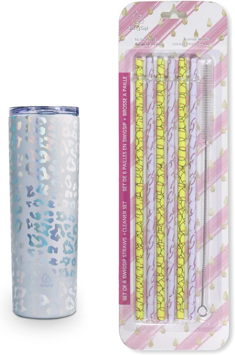 Swig Sip 20oz Skinny Tumblers Double Wall Vacuum Insulated Coffee Cups + 6pcs