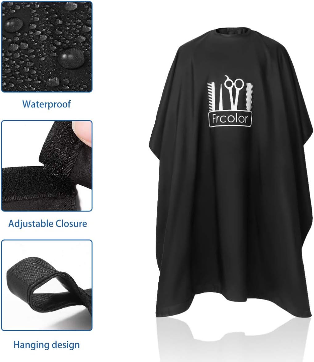 Frcolor Hair Cutting Scissors Hairdressing Thinning Shears Kit with Barber Cape Hair Thinning Cutting Combs and Black Case,Professional Upgraded Haircut Set : Beauty & Personal Care