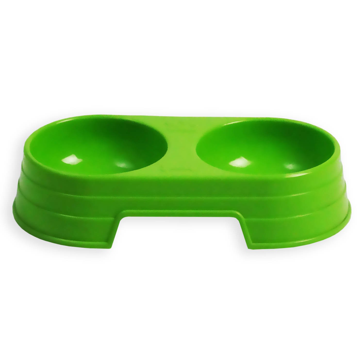 Innova® Dog Bowl Double Diner Cat Pet Metal Rabbit Feeder Food Water Dish 2 x 500ML (Green)