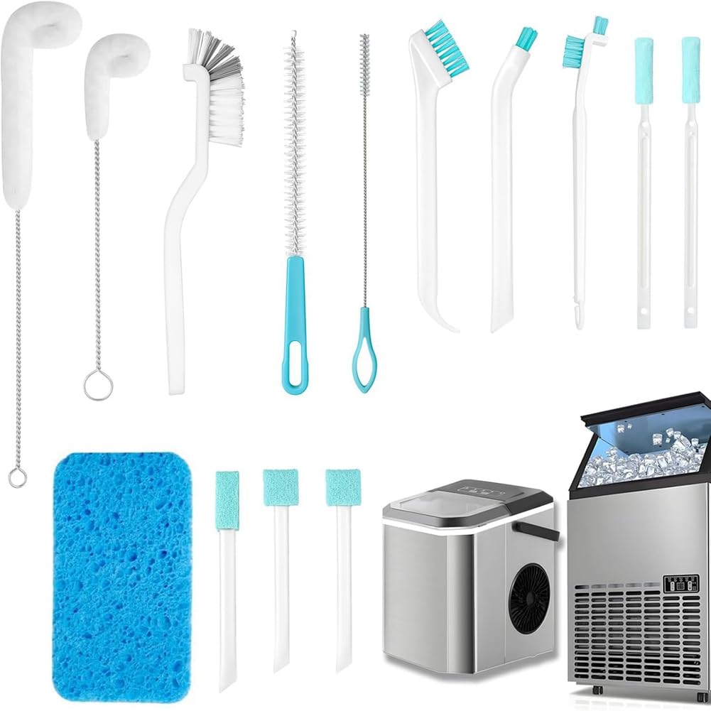 Hndhbfgrt Countertop Ice Maker Cleaning Brush Set 14-Piece Multi-Functionality Brush Tool for Ice Maker Crevice