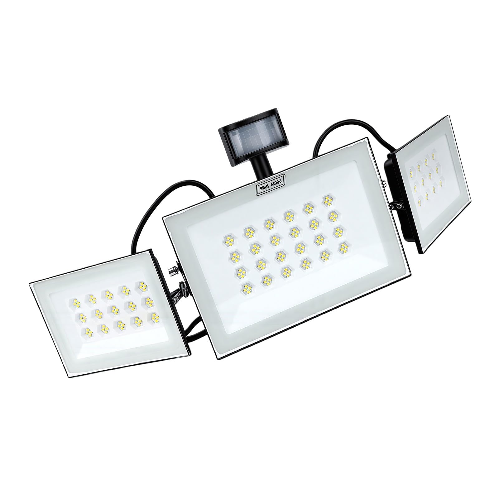 PUSOKEI Czujnik Ruchu Oświetlenie Zewnętrzne 340W LED Reflektor