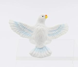 Fine Porcelain White Dove Taper Candle Stick Ring Climber Set of 2 (2 pcs Set), 3