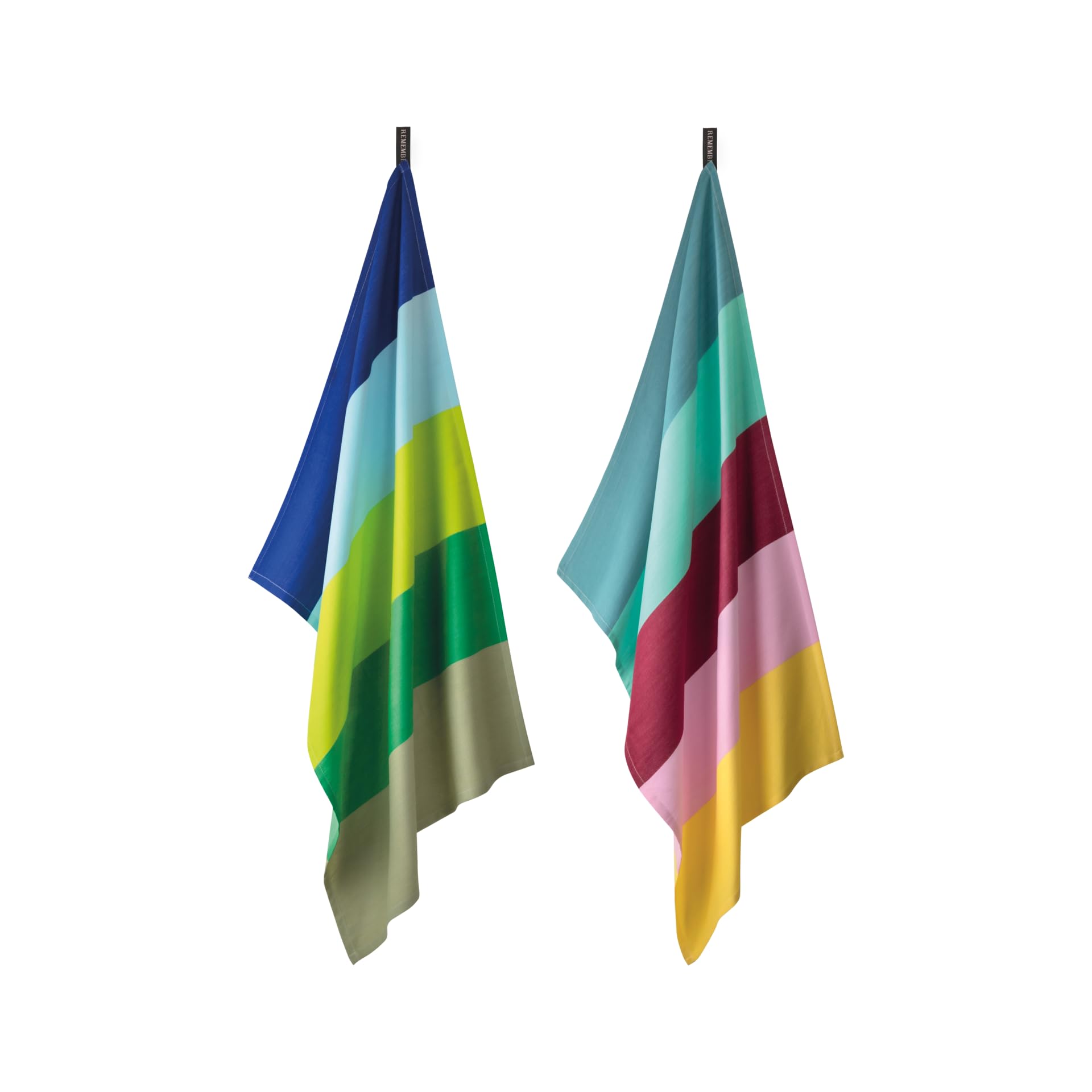 Remember Tea Towels Set - 50 x 70 cm - 100% Cotton - Colourful Tea Towels Set (No. 22), Mehrfarbig