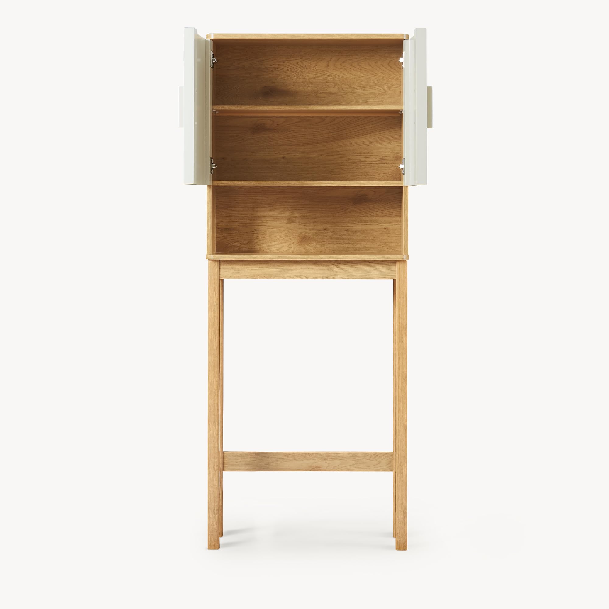 [en.casa] Armadietto sopra Gabinetto Sovrastruttura WC Mobile Bagno sopra WC con Ante e Scomparto Aperto 160x63x20 cm Effetto Rovere/Legno di Pino/Color Avena