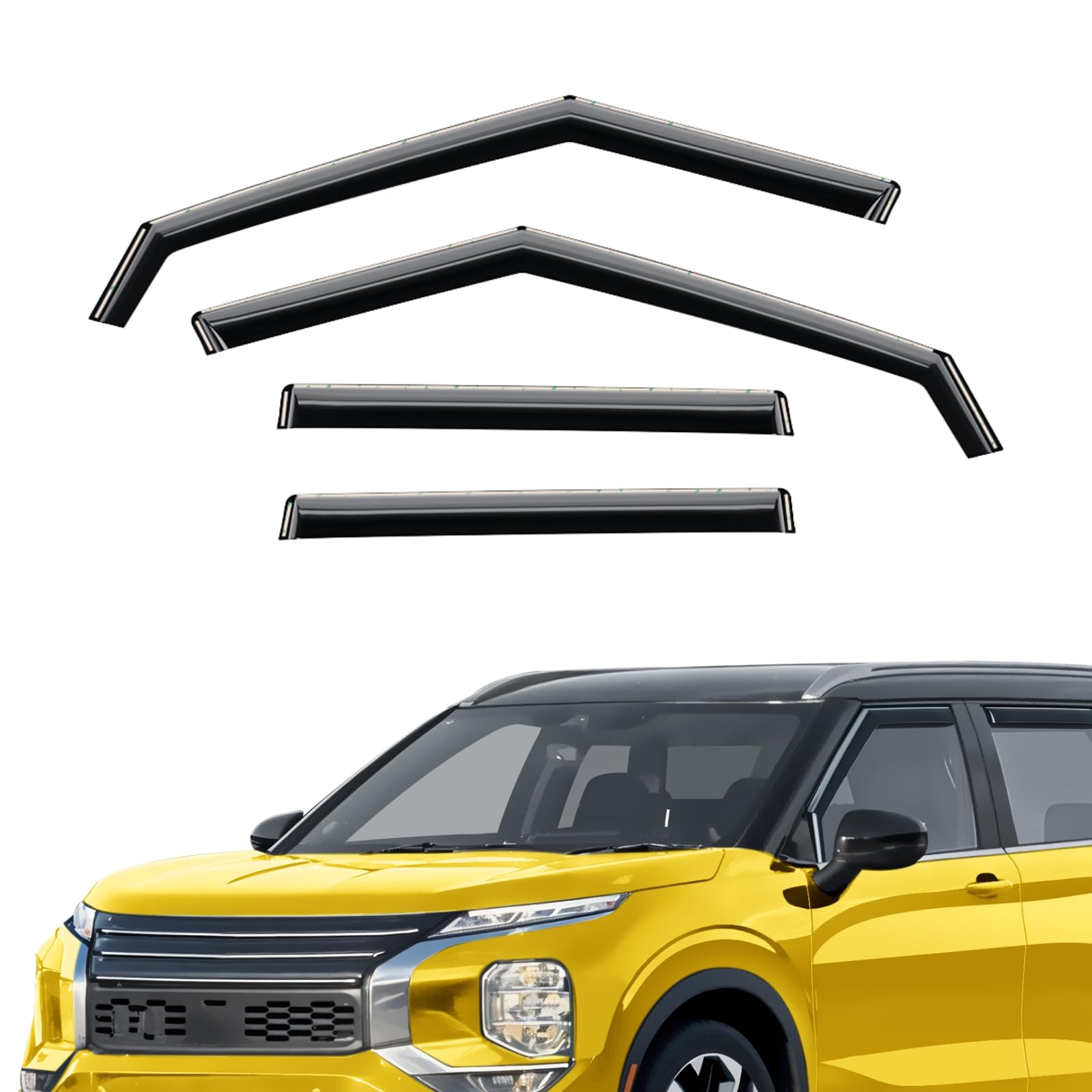 Extra Durable Window Deflectors in-Channel Window Visors Rain Guards Fit for Mitsubishi Outlander 2022-2025, Sun Visors, Wind VentVisors, Vent Shades, Exterior Car Accessories - 4 pcs. AG0848