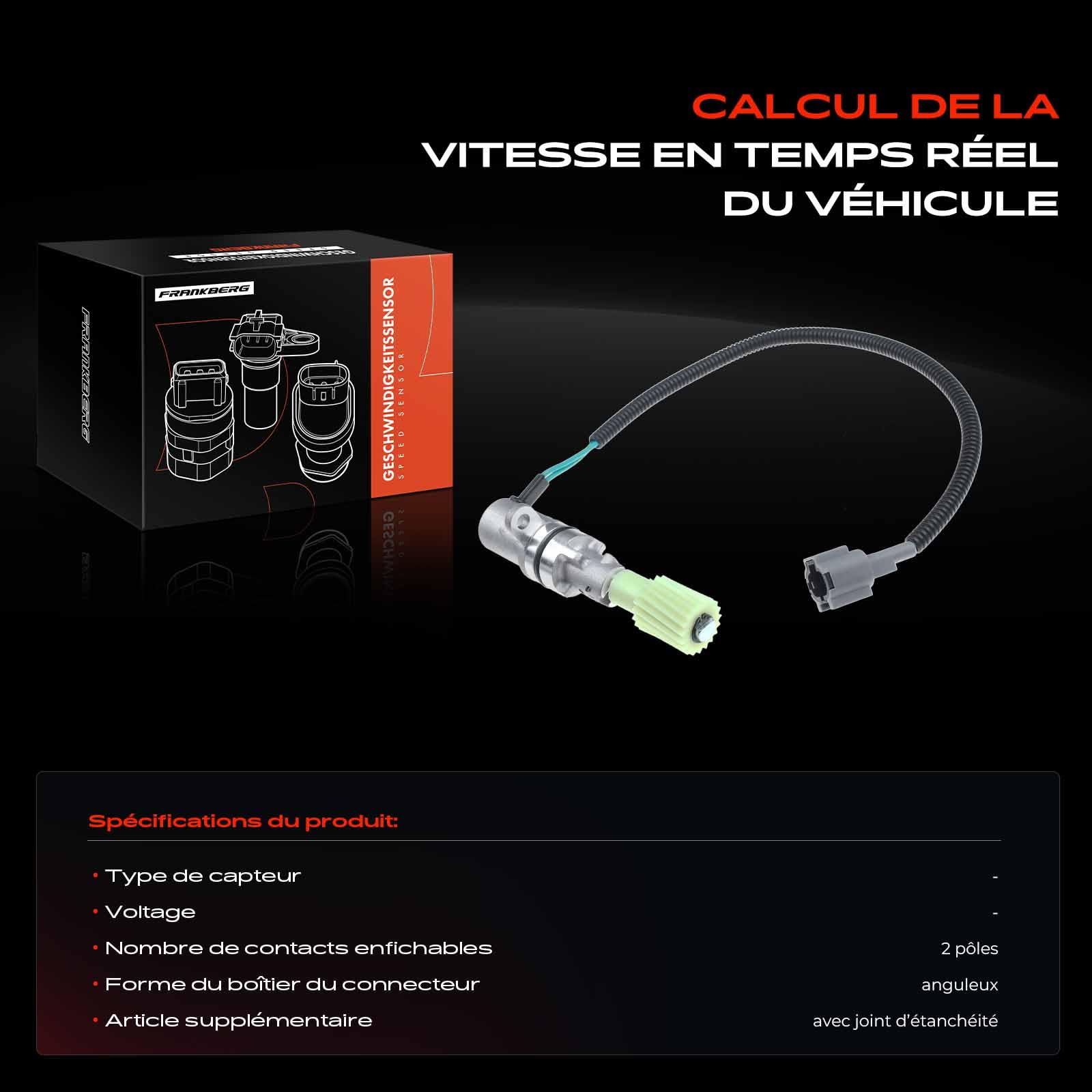 Frankberg Capteur de vitesse à 2 broches 1985-09114603 09114603 | Compatible avec: Pathfinder I WD21, NP300 Pick-up D22, Terrano I WD21, NP300 Navara D40, Ramassage D21, Terrano II R20