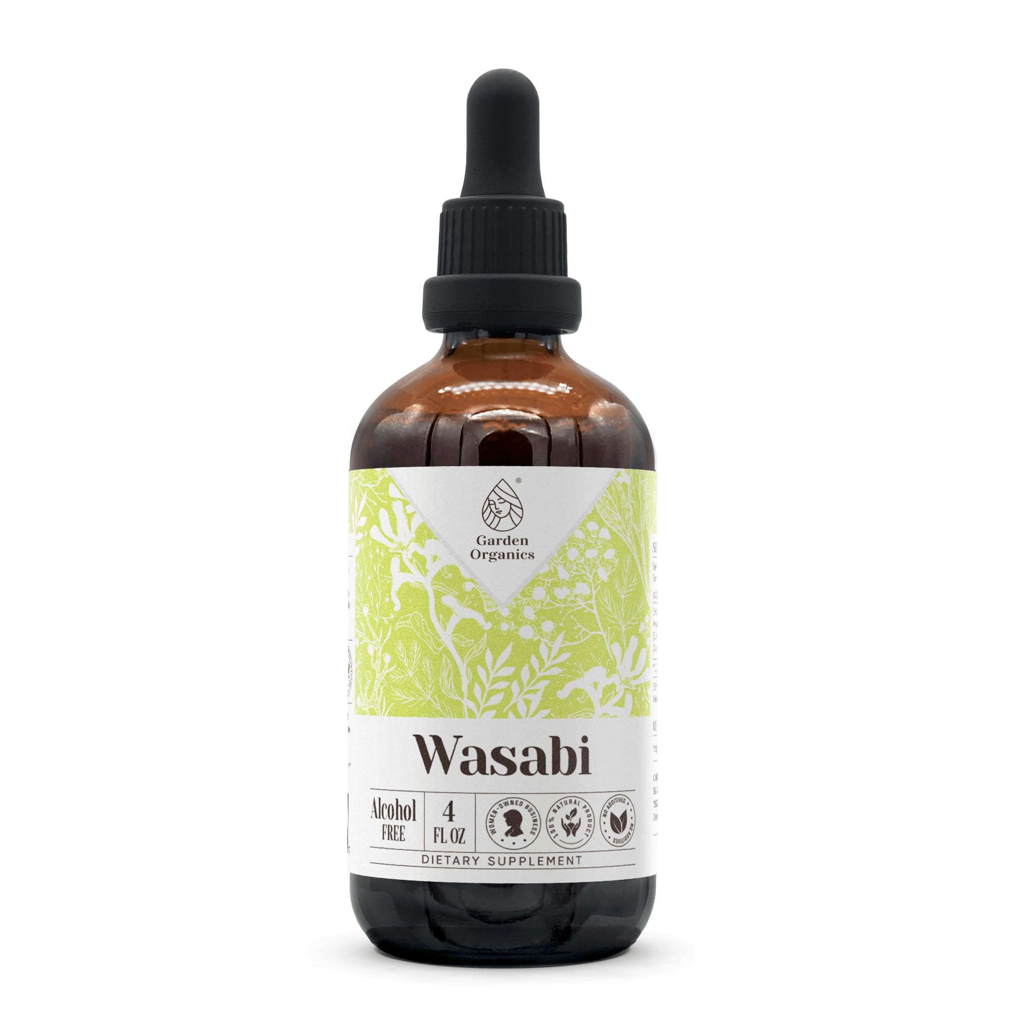 Wasabi Alcohol-Free Natural Tincture Extract, Immune System Booster, Liquid Drops Made from 100% Wasabi (Eutrema japonicum) Dried Root (4 fl oz)