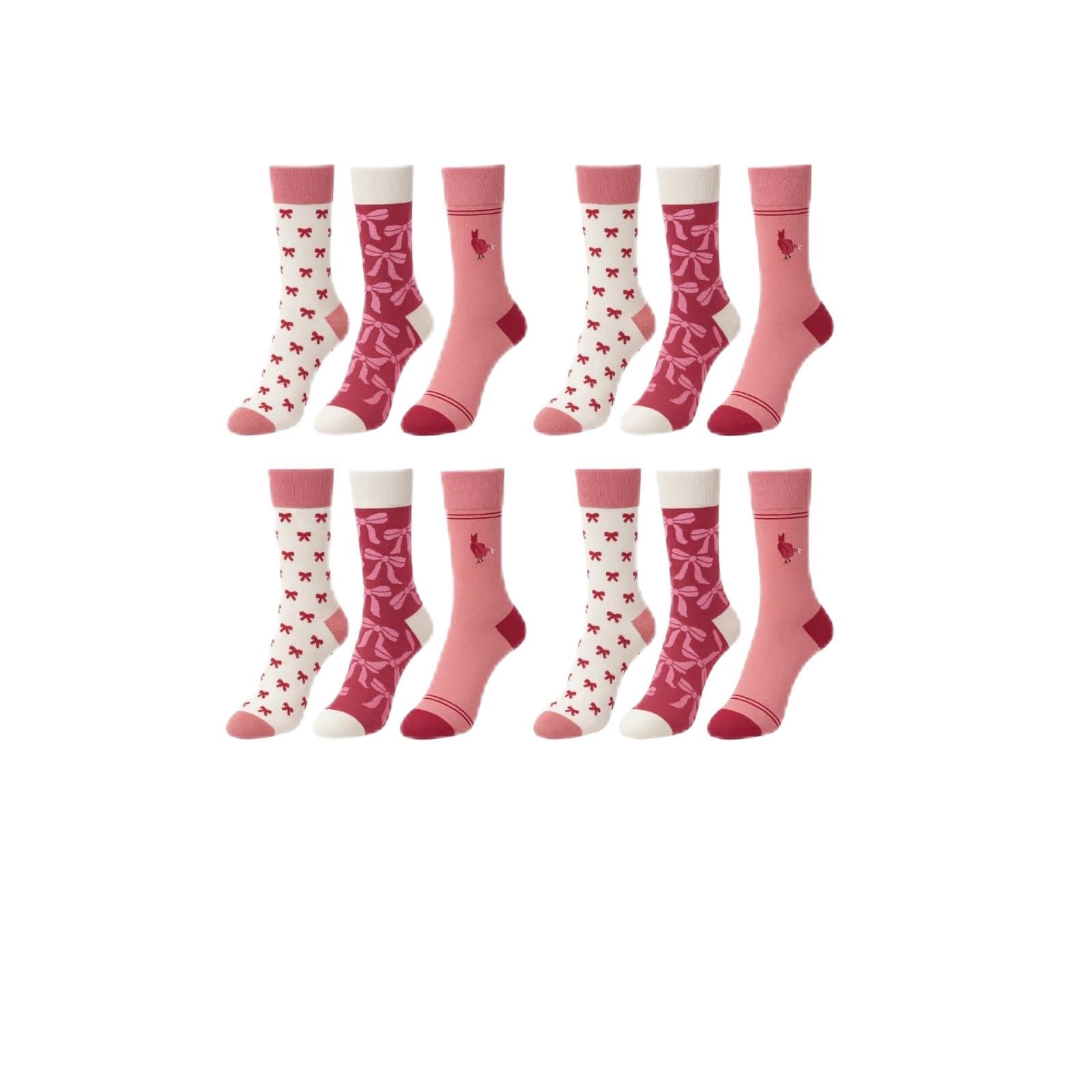 GREY LOOK Women’s Diabetic Socks with Bow Style 100% Cotton, Seamless, Soft Non-Restrictive Socks for Sensitive Feet Multipack Options (UK 4–8) (PAIR OF 12)