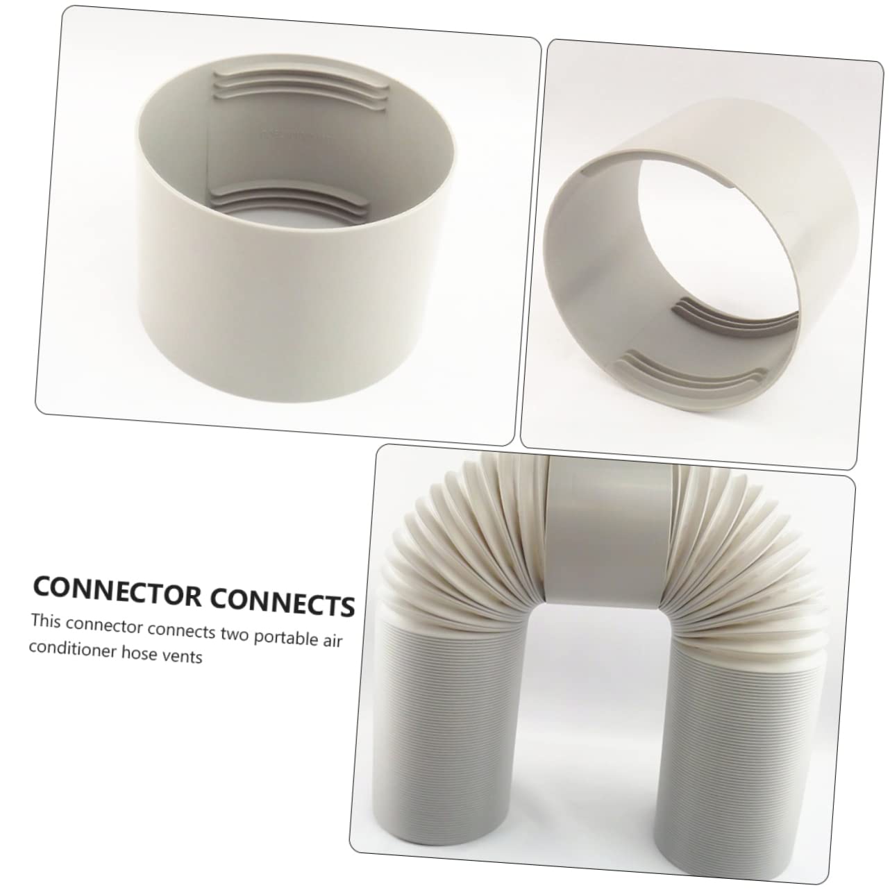 STOBAZA 3pezzi Accoppiatore Tubo Scarico Condizionatore Portatile Adattatore Per Tubo Di Scarico Facile Installazione Senza Viti Compatibile Con Condizionatori Sinistro e Destro Materiale